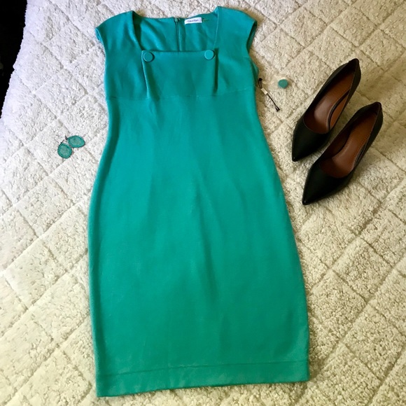 Calvin Klein Dresses & Skirts - Turquoise Calvin Klein shift dress
